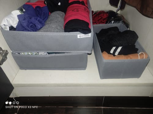 Customer photo review of Qoolish Pack of 6 Grey Drawer Organiser Set: Tidy-Up Your Space!