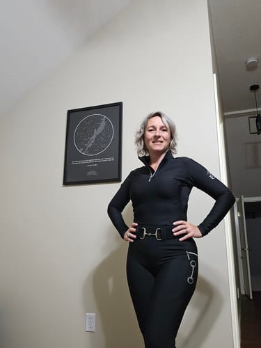 Customer photo review of KYLIE - BLACK ''SILVER'' LEGGINGS FULL SEAT SILICONE