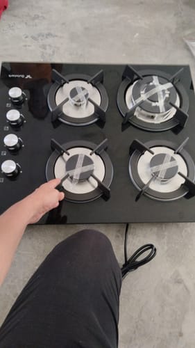 Customer photo review of Parrilla de Gas Empotrable de Cristal Templado 4 Quemadores