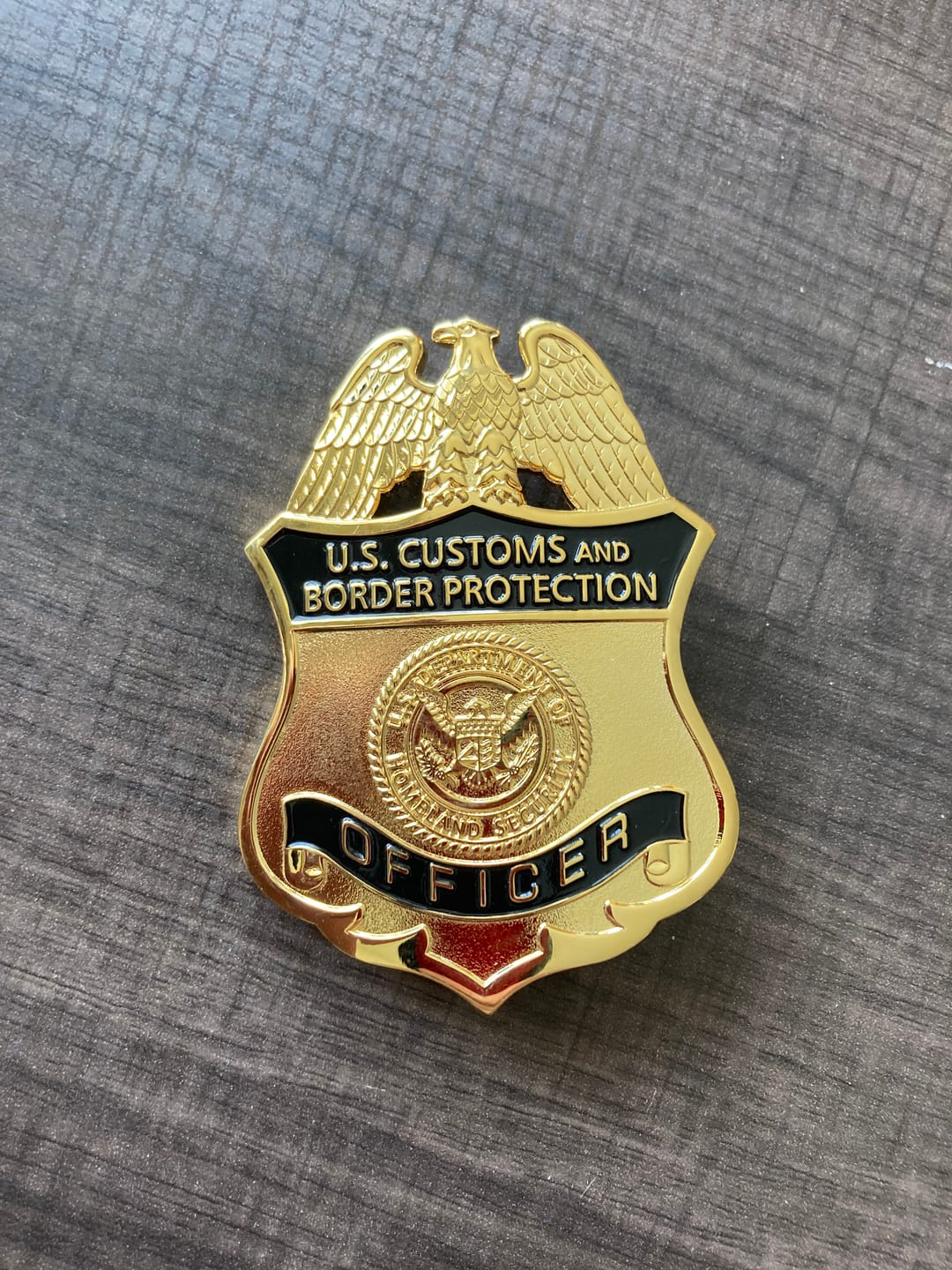 Customer photo review of US CBP Officer Customs and Border Protection Badge Solid Copper Replica Movie Props