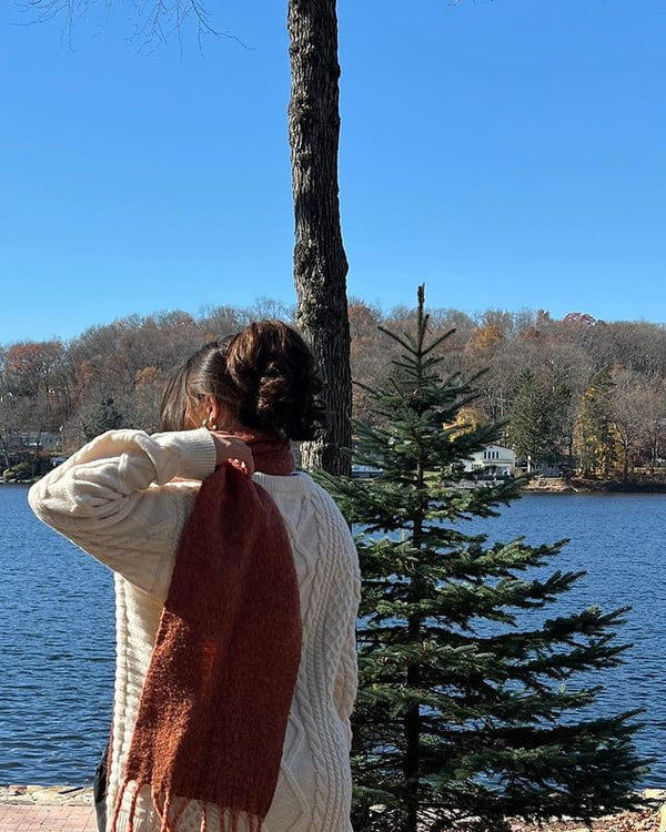 Customer photo review of Aelfric Eden Retro 90s Cable Knit Sweater