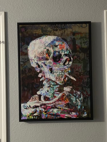 Customer photo review of Skeleton Smoking - Van Gogh Warhol Mashup