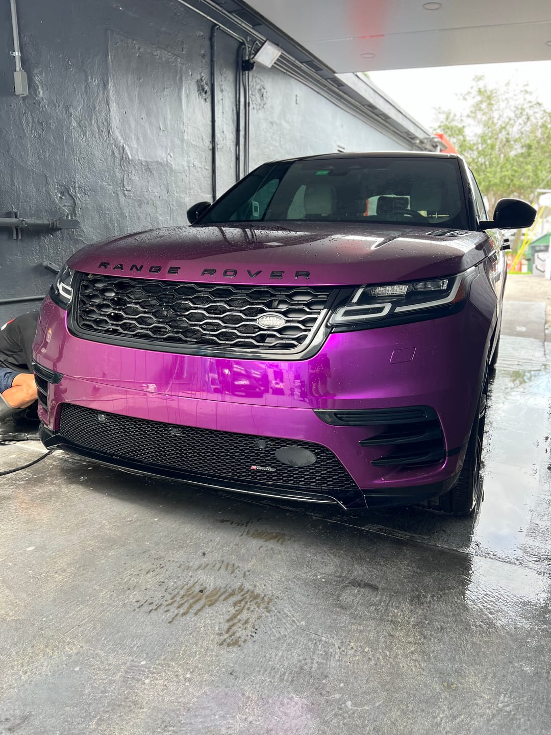 Customer photo review of Glossy Metallic Grape Purple Vinyl Wrap
