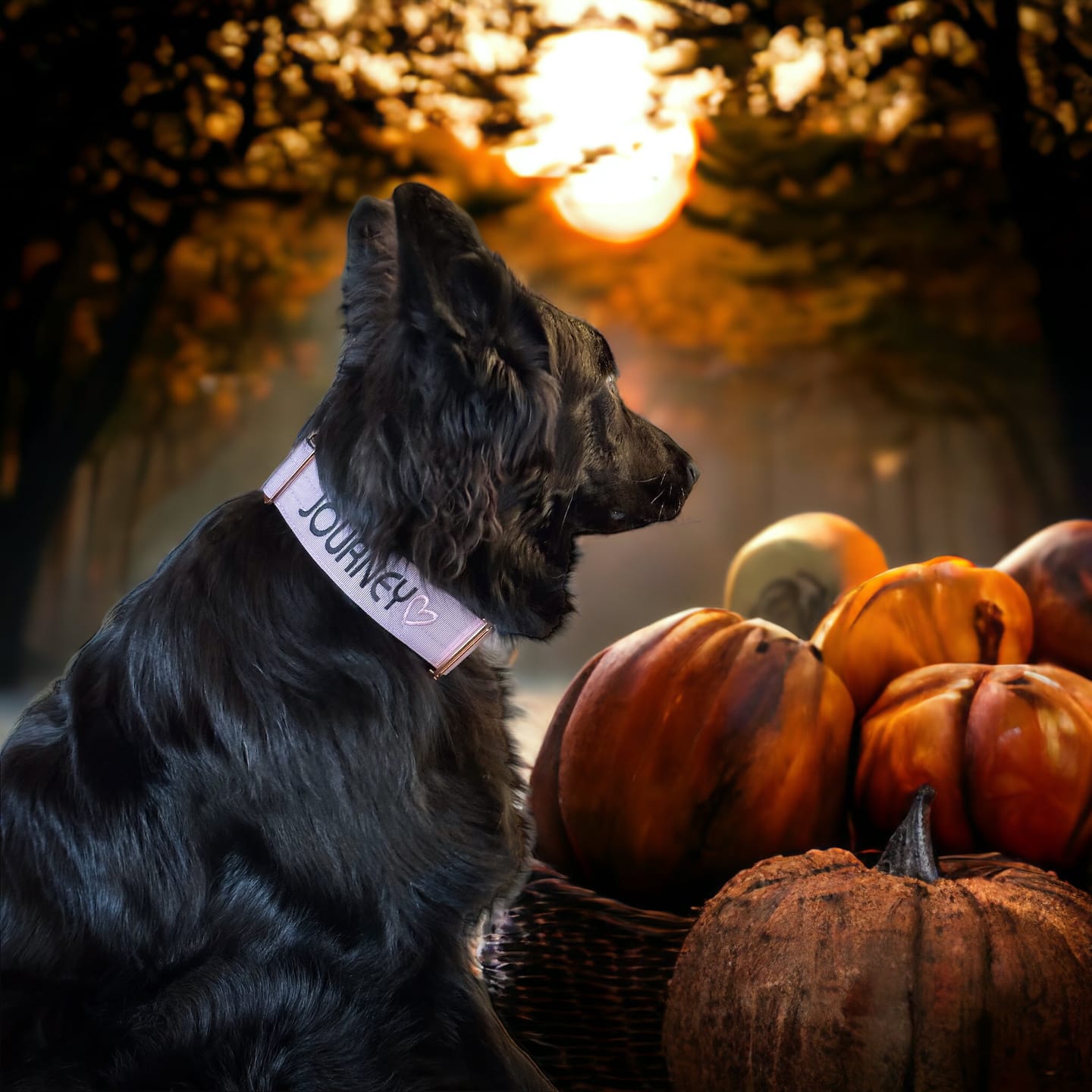 Customer photo review of 2" Tacti Luxe Dog Collar - Rose Gold - Sofia