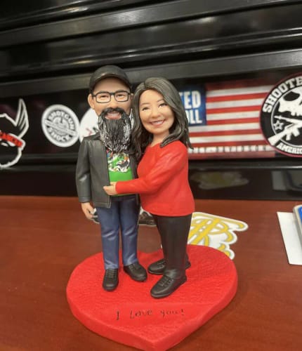 Customer photo review of Fully Customizable 2 person Custom Bobblehead