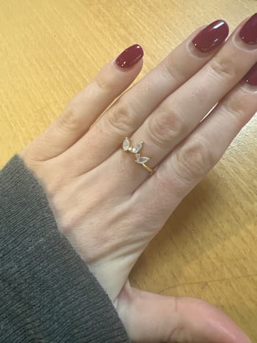 Customer photo review of Moonstone Crown Ring (Gold)