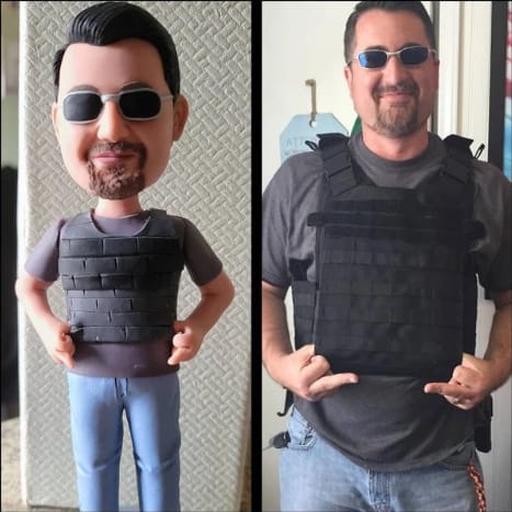 Customer photo review of Fully Customizable 1 person Custom Bobblehead