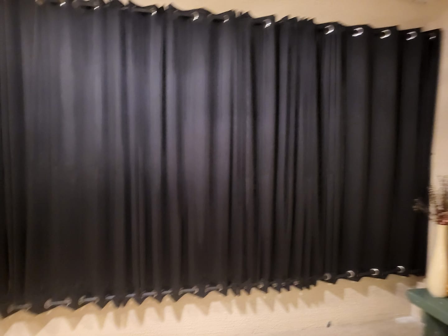 Customer photo review of Top & Bottom Grommet Windproof Outdoor Curtains for Patio 1 Panel