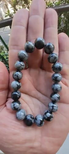 Customer photo review of Indu - Bracelet Obsidienne Neige
