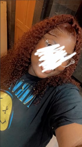 Customer photo review of Luvwin Reddish Brown Wear And Go 13x4 Pre-Cut Lace Jerry Curly Long Human Hair Wigs For Women
