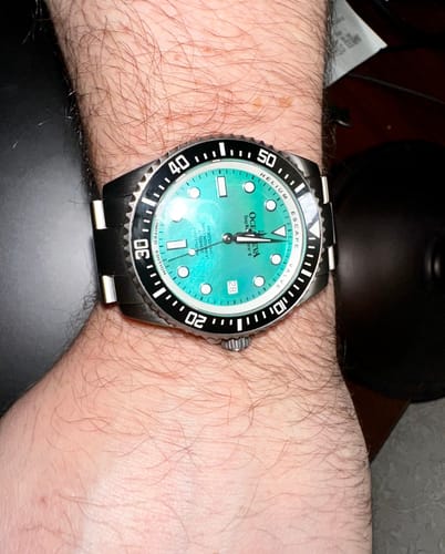 Customer photo review of Oceaneva™ Men's Deep Marine Explorer II 1250M Titanium Watch Aquamarine Mother of Pearl Dial