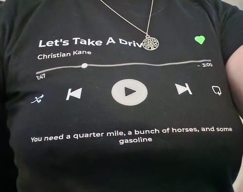 Customer photo review of Your Favorite Song T-Shirt Music Player
