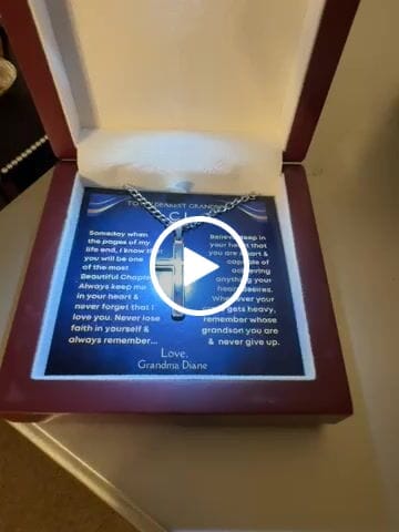 Customer video review of Grandson, Never Lose Faith - Cross Necklace W/ Personalized Message Card (GS34-P)