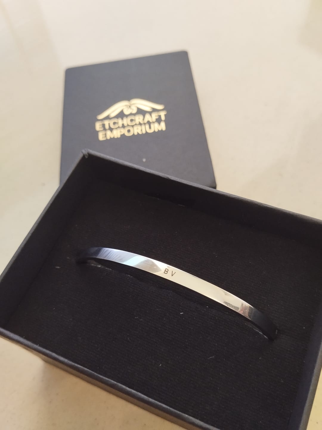 Customer photo review of Personalised Silver Bracelet
