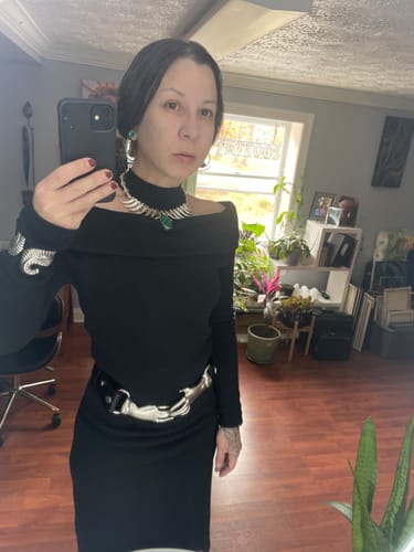Customer photo review of PRE-ORDER - Victorian Hands Belt in Silver