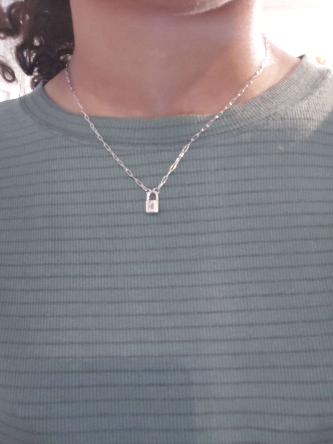 Customer photo review of Personalized Lock Necklace