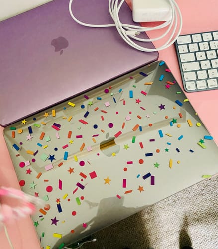 Customer photo review of Confetti Macbook Case