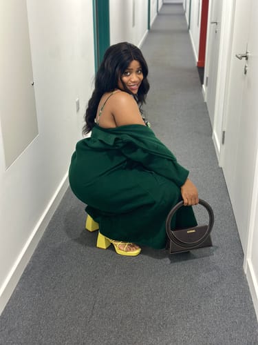 Customer photo review of Strappy Platform Heeled Sandals