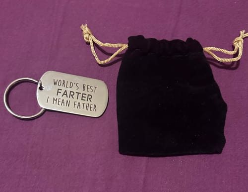 Customer photo review of Worlds Best Farter I Mean Father Keyring
