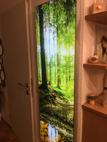 Customer photo review of Canvalight® Leuchtbild | Wald mit Sonnenstrahlen | Schmal