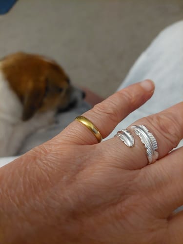 Customer photo review of Feather From An Angel Ring