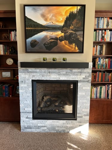 Customer photo review of Custom Metal Shelves: Non-Combustible, 25+ Finishes, Any Size