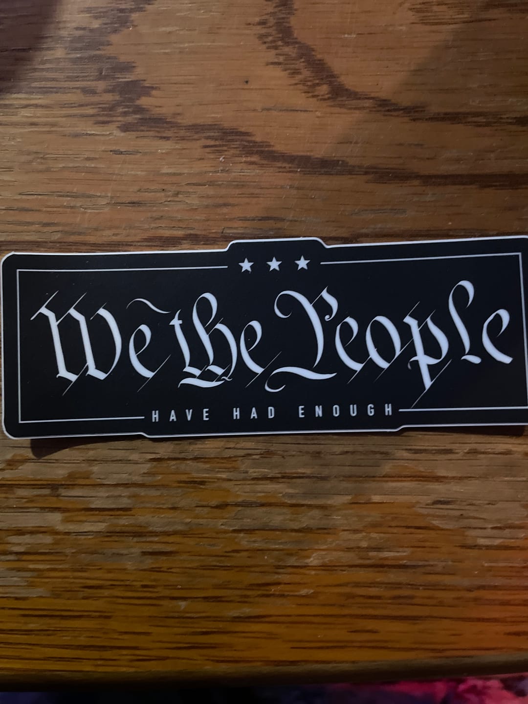 Customer photo review of We the People Decal