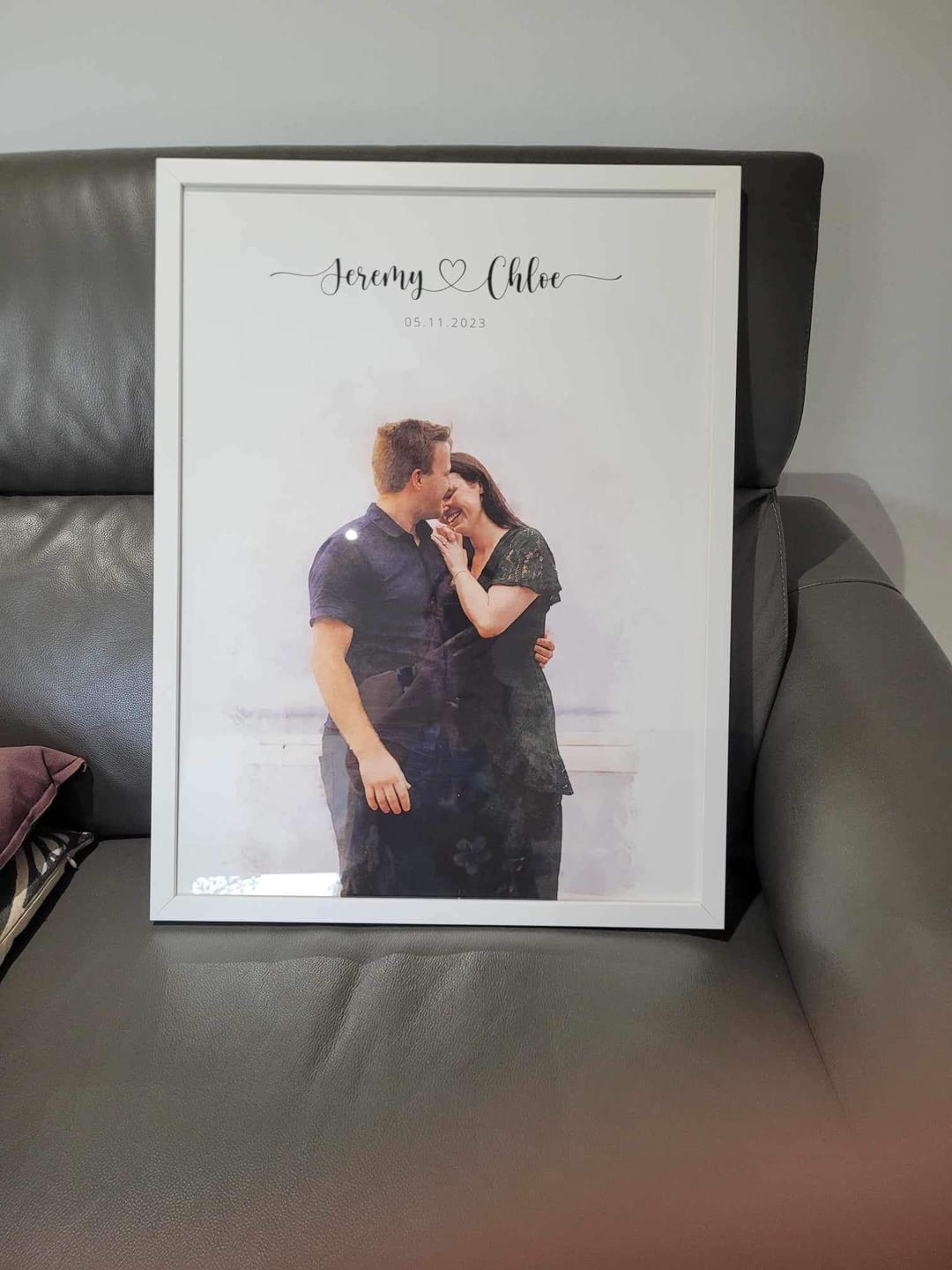 Customer photo review of Custom Engagement Anniversary Couple Portrait