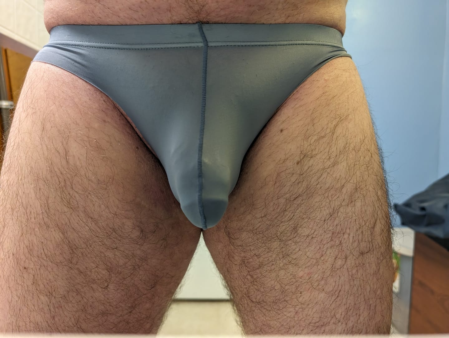 Customer photo review of 4 Pack Men's Seamlessess Thin Pouch Bikini
