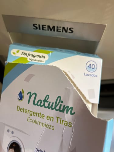 Customer photo review of Eco-Tiras de Detergente 40 lavados Natulim