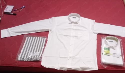 Customer photo review of AQUA Stain Free White Shirts