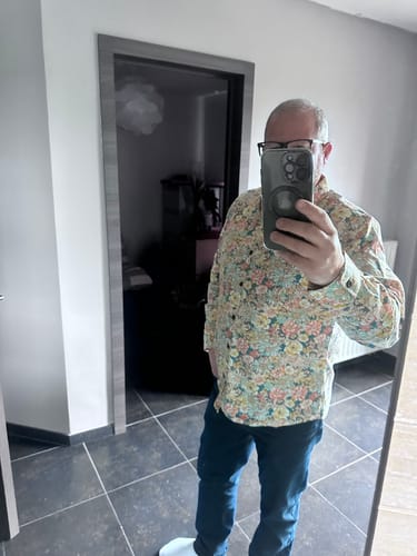 Customer photo review of Chemise à manches longues imprimé floraux homme