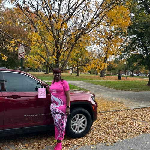 Customer photo review of Personalised Polynesia Breast Cancer Awareness Family Matching Short Sleeve Bodycon Dress and Hawaiian Shirt Think Pink Polynesian Ribbon White Version LT14