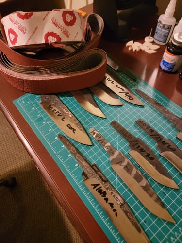Customer photo review of 2 X 42 Inch Knife Makers Sanding Belts Assortment