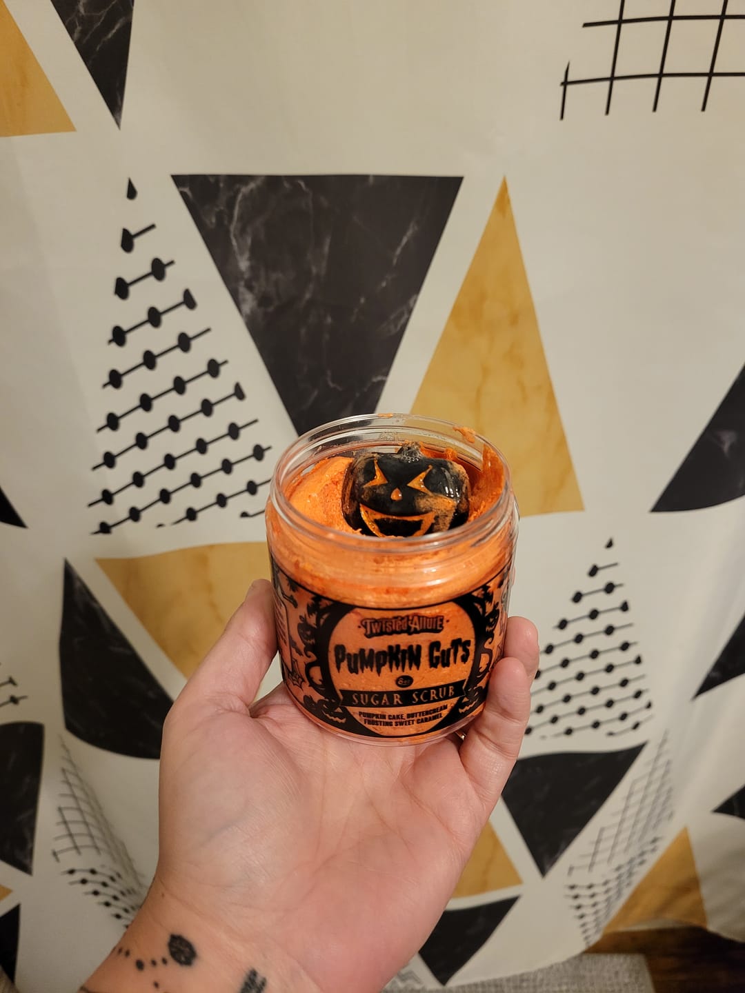 Customer photo review of Pumpkin Guts Sugar Scrub