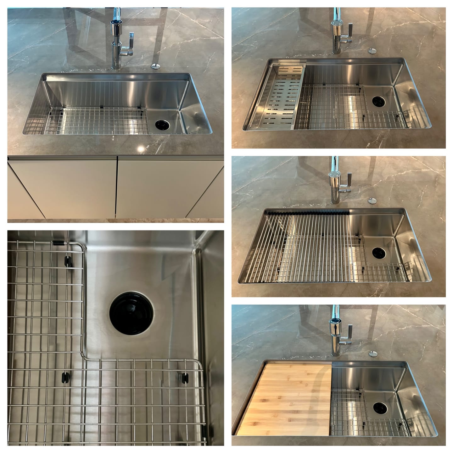 Customer photo review of 33" Undermount Workstation Sink – 16 Gauge Stainless Steel Single Bowl – Offset Drain Right – Seamless Drain (5LS33R)