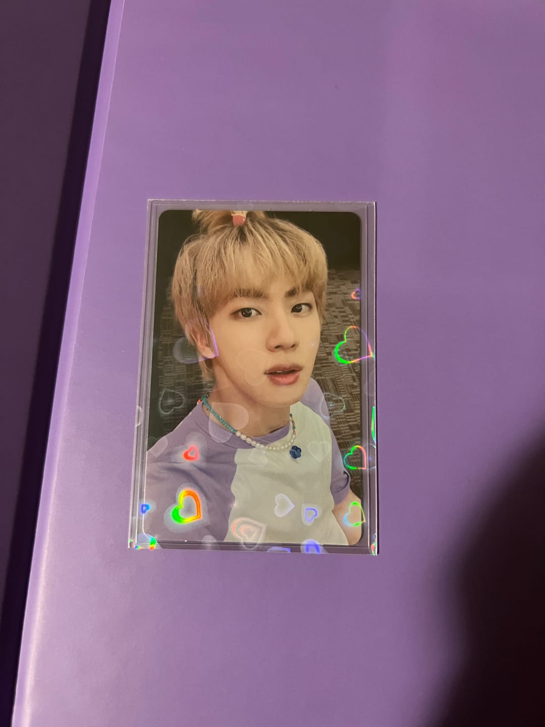 Customer photo review of PREMIUM HOLOGRAPHIC PHOTOCARD SLEEVES - HEART VERSION
