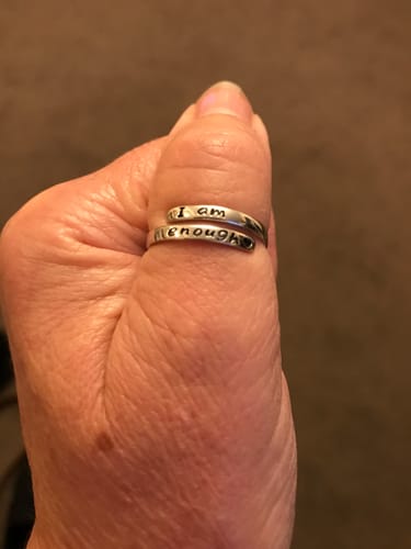 Customer photo review of I Am Enough Ring