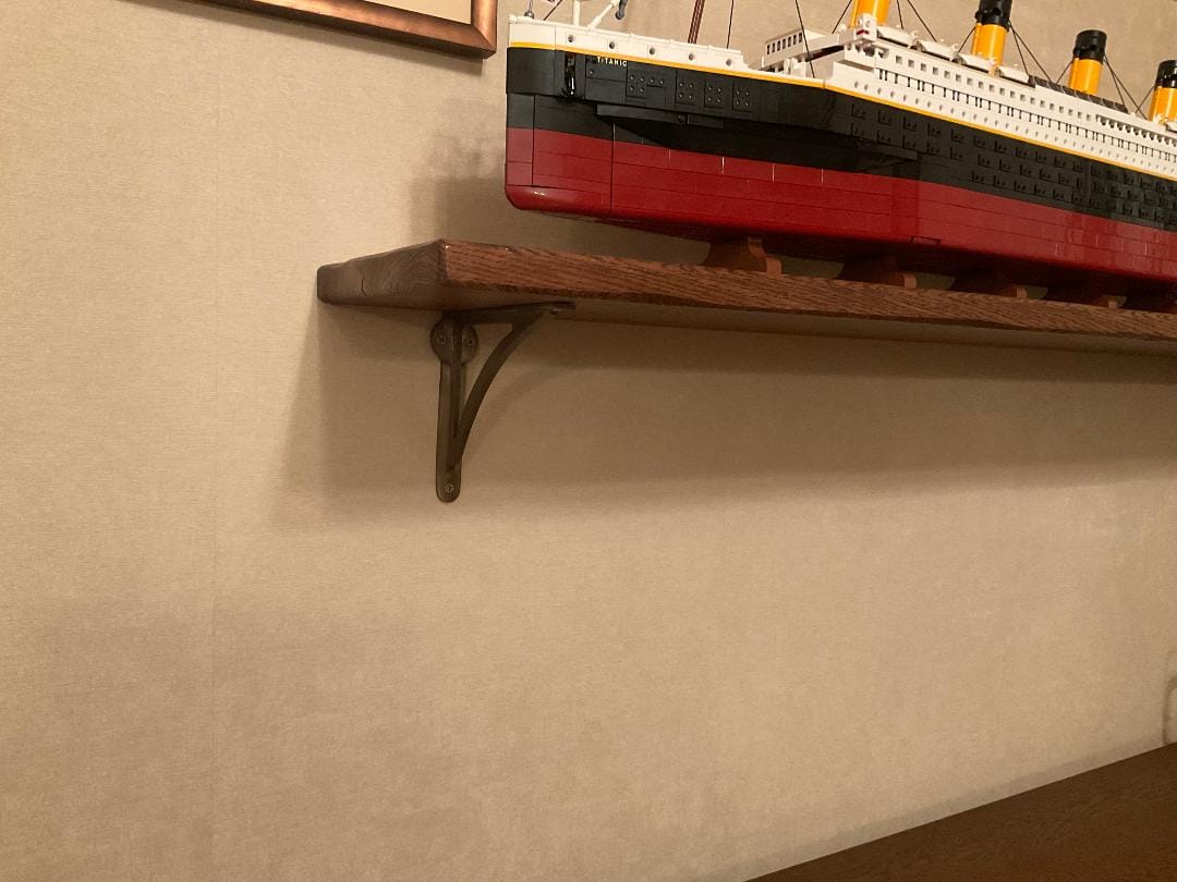 Customer photo review of Ironbridge Aged Brass Shelf Brackets | 4.5/6/7/8/10"