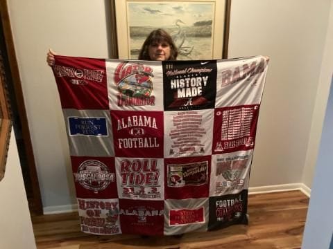 T-shirt quilt featuring university of alabama football by Annette from FL