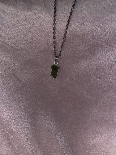 Customer photo review of Moldavite Pendants (Intuitively Selected)
