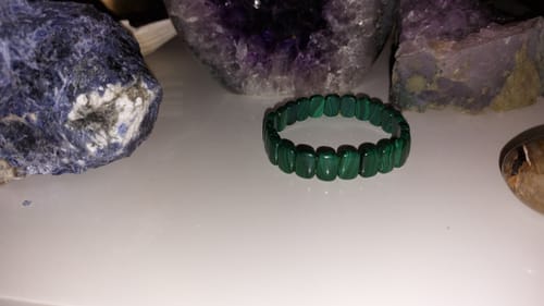 Customer photo review of BRACELET RECTANGLE MALACHITE