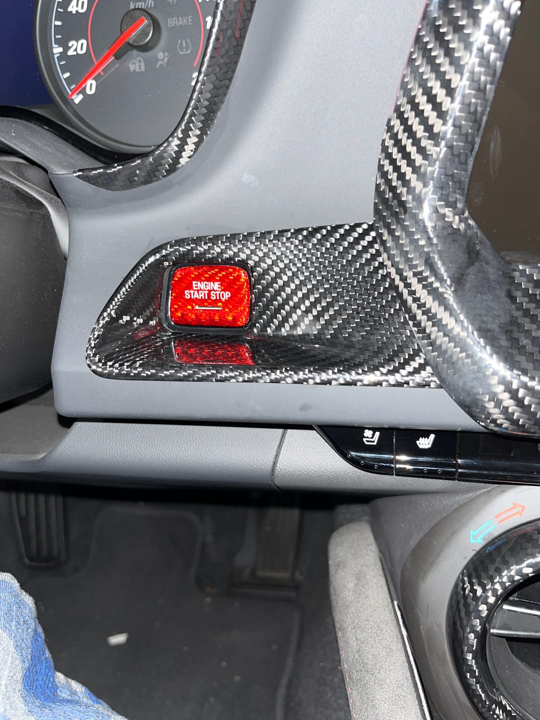 Customer photo review of Start/Stop Button Surround Trim Cover for 2016-2023 6th Gen Chevy Camaro
