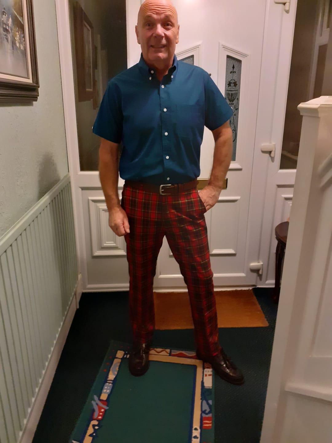Customer photo review of Short Sleeve  - Two Tone Blue - Up to Size 5XL
