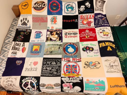 T-shirt quilt featuring chicago bears, pittsburgh steelers by Mary from FL