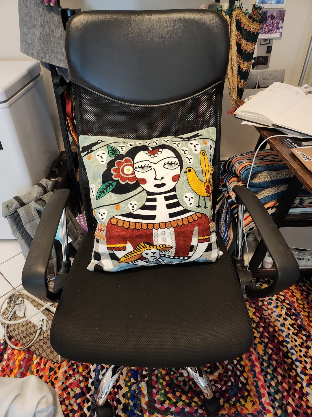 Customer photo review of Frida Kahlo Embroidery pillow Cases