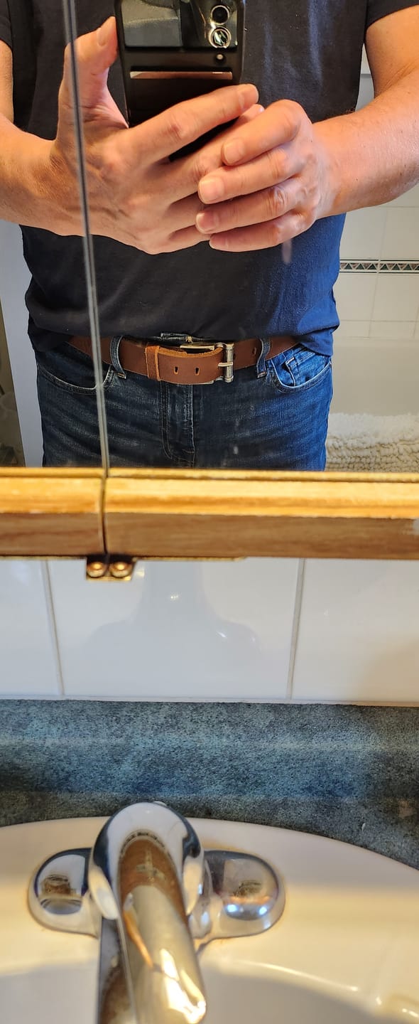 Customer photo review of The Pinnacle Belt - Black 100 % Premium Leather Belt