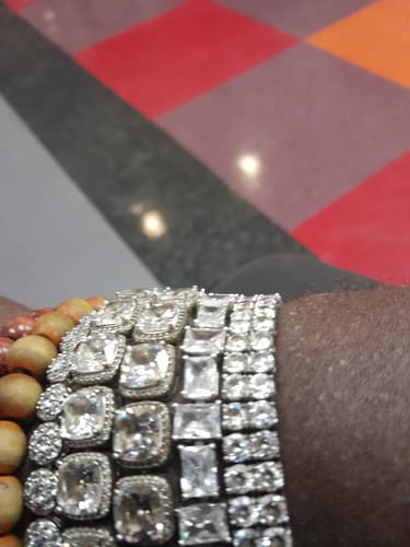 Customer photo review of 5.5 CTW Steel 2 Row Lab Made Bracelet