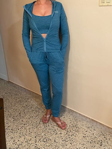 Customer photo review of Pchee Teal 3-Piece Jogger Set
