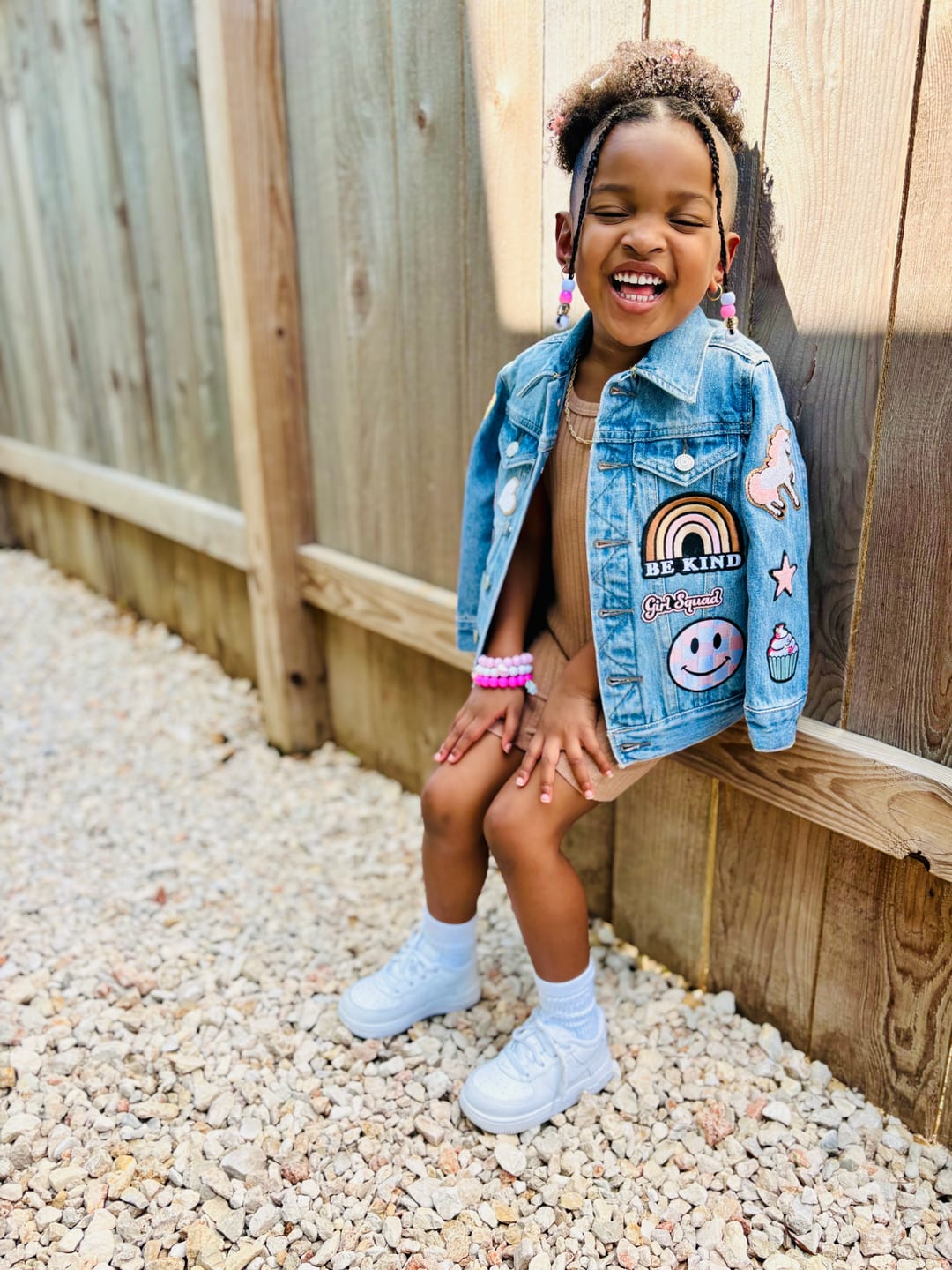 Customer photo review of Kids Classic Oversized Denim Jacket